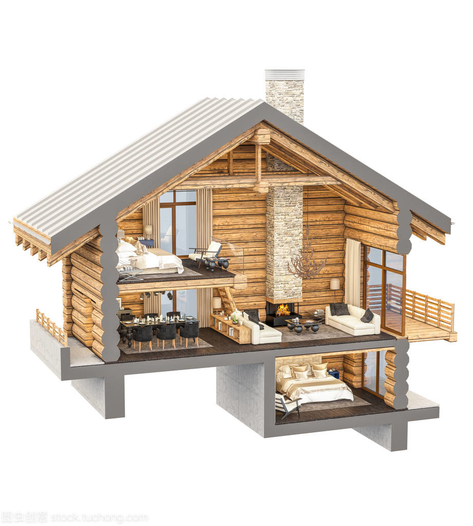 3d 渲染部分的小屋