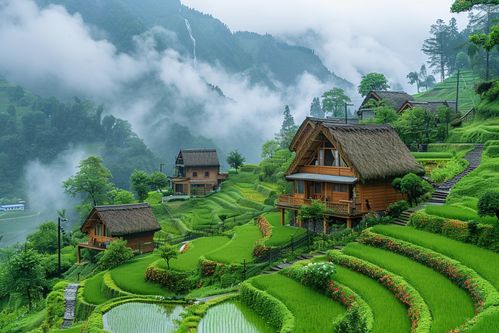 田园农家小屋高清摄影大图 摄影图 下载至来源处