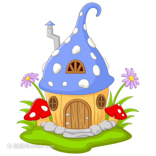 以帽子为形状的卡通童话屋