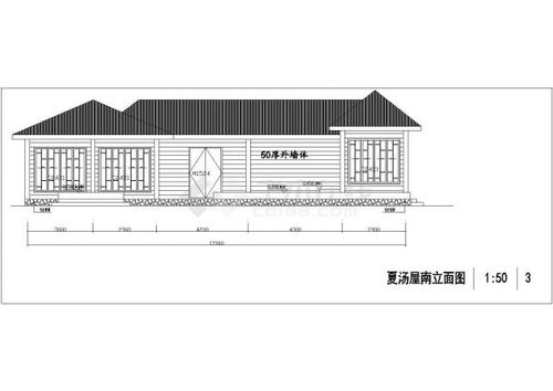 某地上一层木结构休闲小屋建筑设计方案图纸